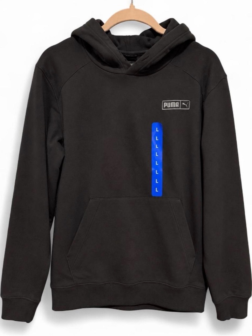 Puma Men's Black Pullover Hoodie with Small Logo